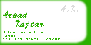 arpad kajtar business card