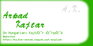 arpad kajtar business card